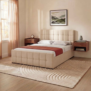 Valentina King Size Linen Ottoman Bed, Beige Linen UKFR