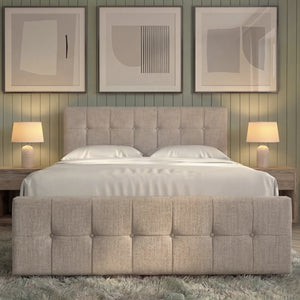 Valentina King Size Linen Ottoman Bed, Beige Linen UKFR