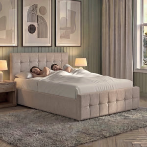 Valentina King Size Linen Ottoman Bed, Beige Linen UKFR