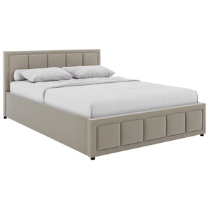 Vanita Double Fabric Ottoman Bed, Beige UKFR