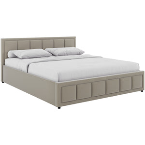 Vanita King Size Fabric Ottoman Bed, Beige UKFR