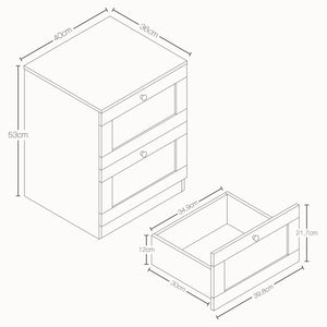 Altino 3 Piece Bedroom Furniture Set (2 Drawer Bedside, 5 Drawer Chest, 2 Door 2 Drawer Wardrobe), Grey