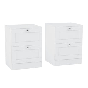 Altino 2 Drawer Bedside Chest Set of 2, White
