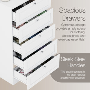 Altino 5 Drawer Chest Cabinet, White