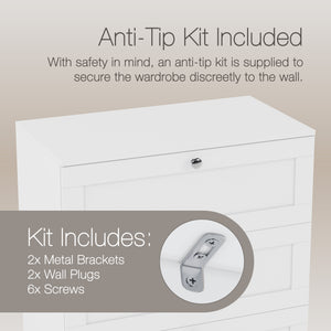Altino 5 Drawer Chest Cabinet, White