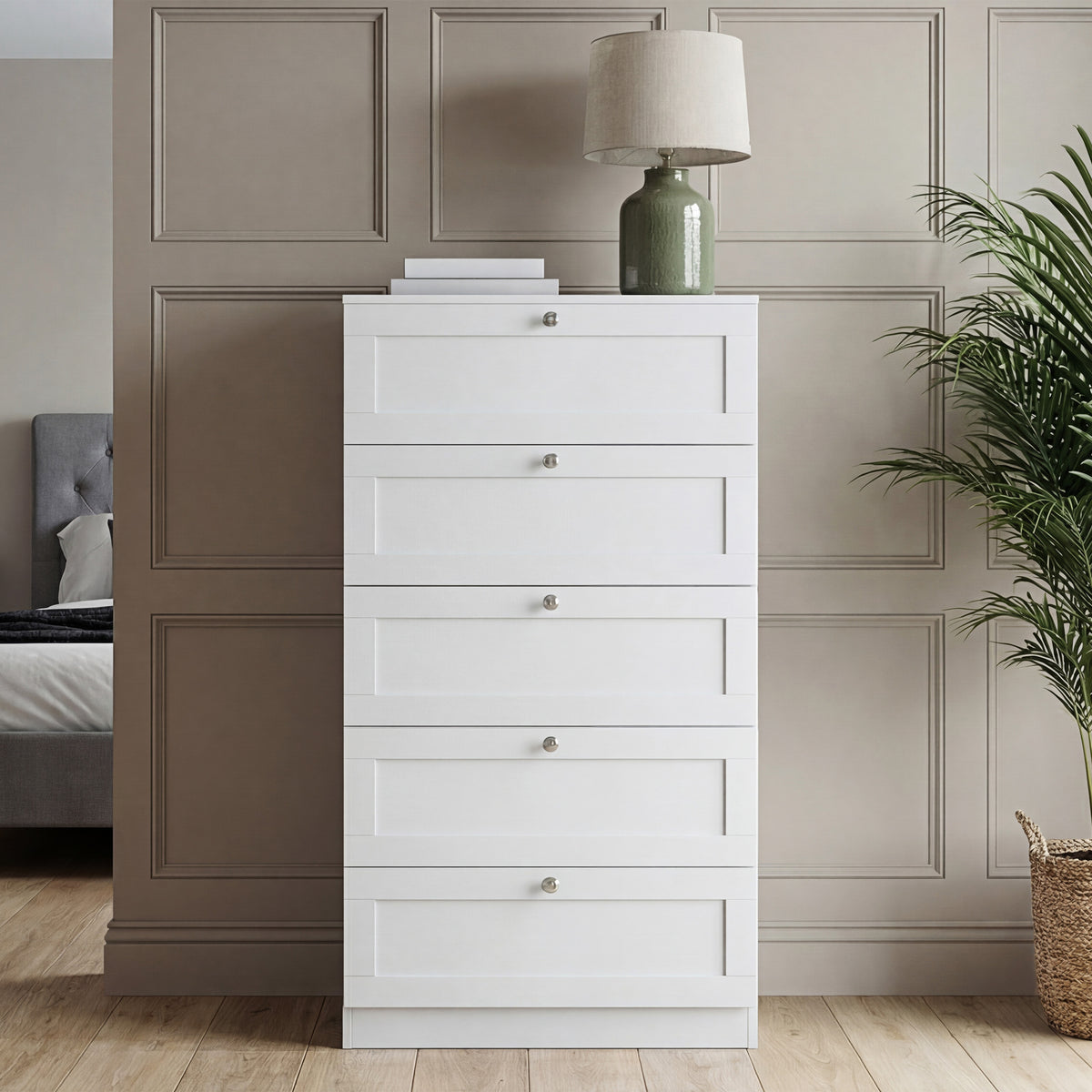 Altino 5 Drawer Chest Cabinet, White