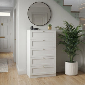 Altino 5 Drawer Chest Cabinet, White