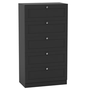Altino 5 Drawer Chest Cabinet, Black