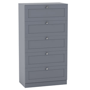 Altino 5 Drawer Chest Cabinet, Grey