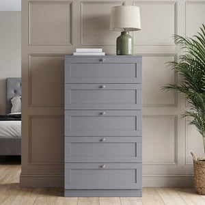 Altino 5 Drawer Chest Cabinet, Grey