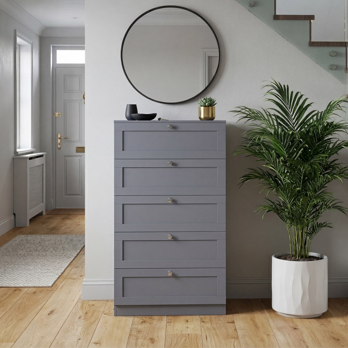 Altino 5 Drawer Chest Cabinet, Grey