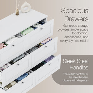 Altino 6 Drawer Chest Cabinet, White