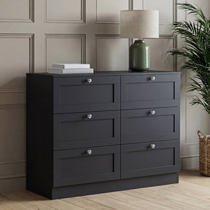 Altino 6 Drawer Chest Cabinet, Black