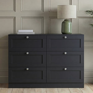Altino 6 Drawer Chest Cabinet, Black