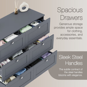 Altino 6 Drawer Chest Cabinet, Grey