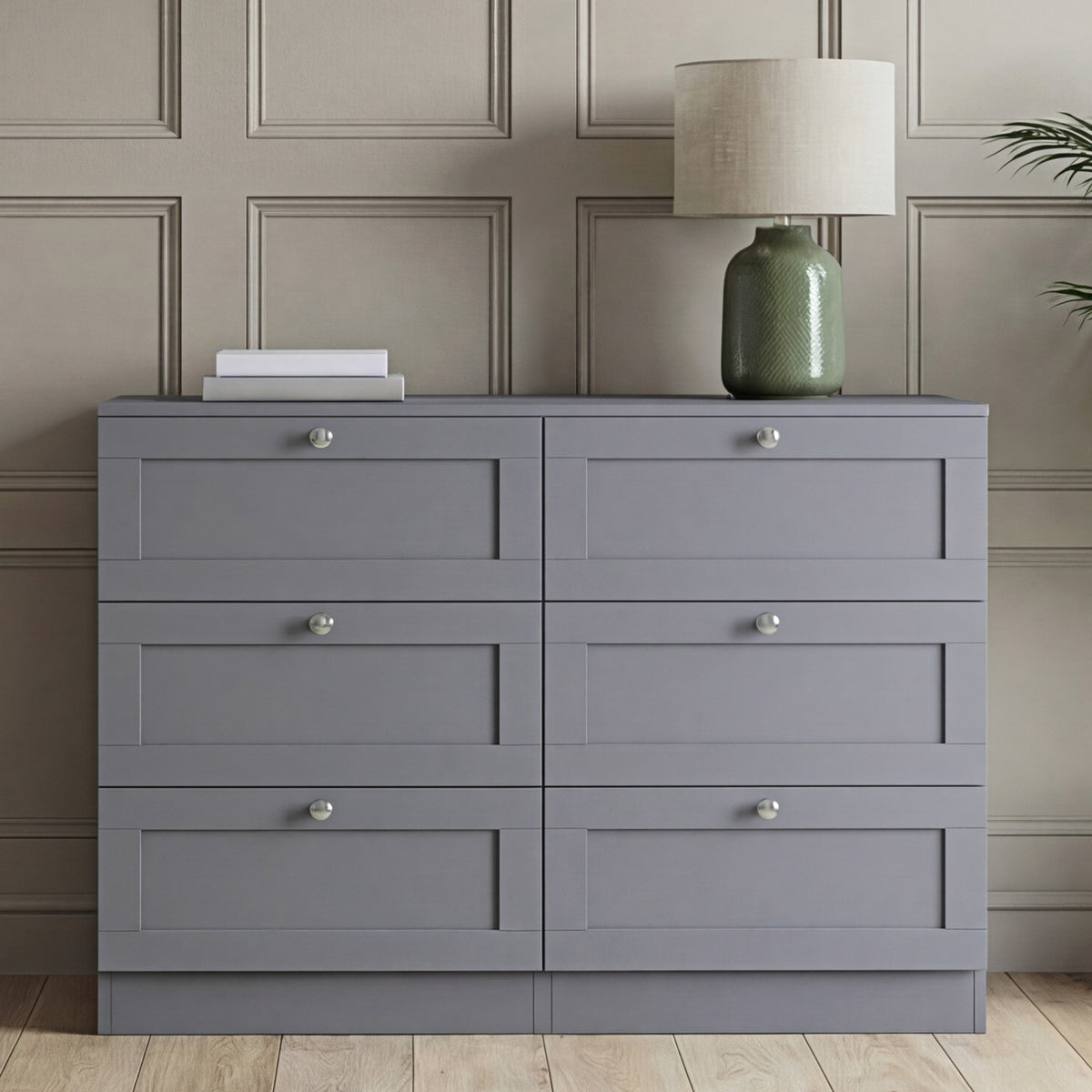 Altino 6 Drawer Chest Cabinet, Grey
