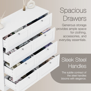 Altino 8 Drawer Chest Cabinet, White