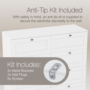 Altino 8 Drawer Chest Cabinet, White