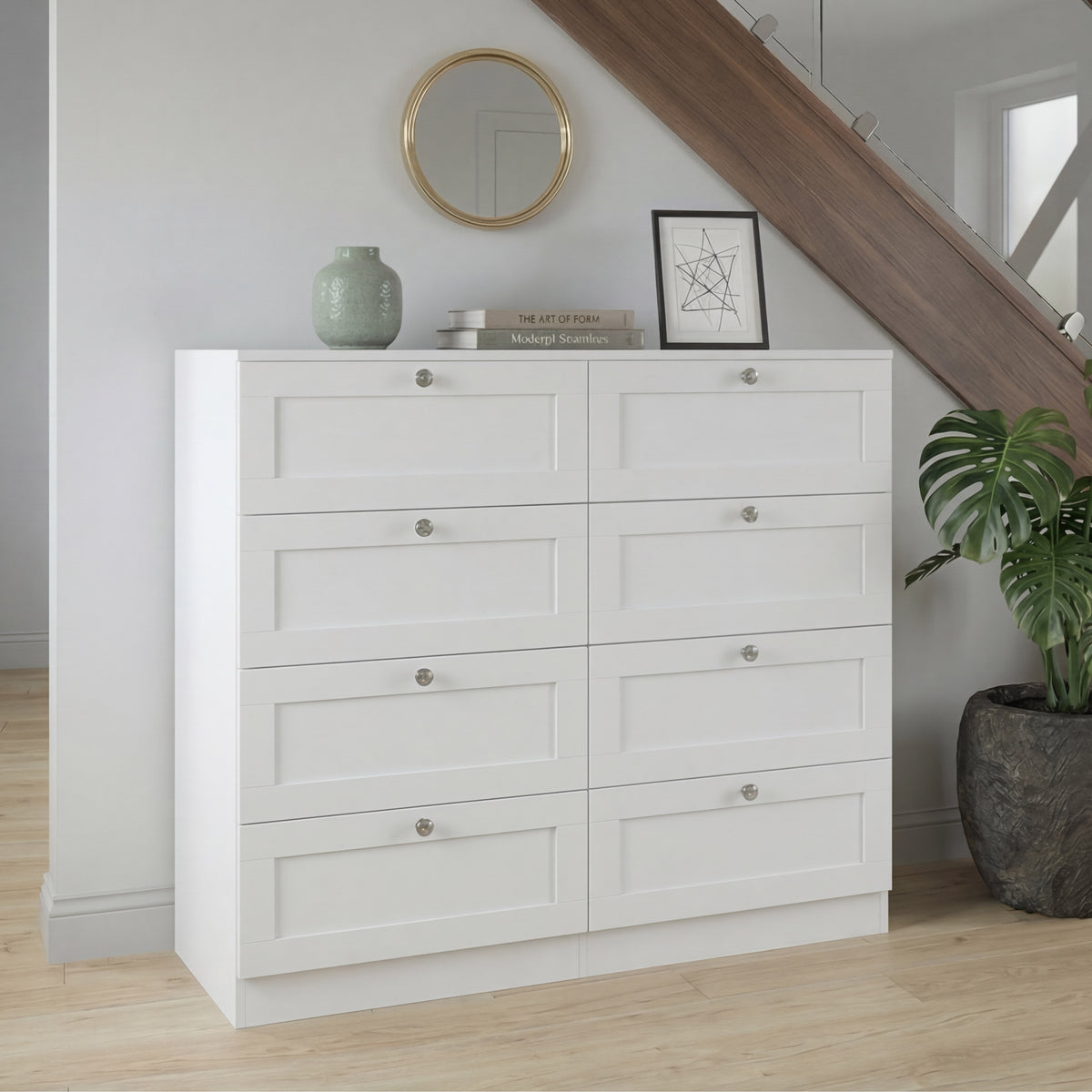 Altino 8 Drawer Chest Cabinet, White
