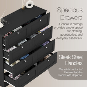 Altino 8 Drawer Chest Cabinet, Black