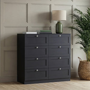 Altino 8 Drawer Chest Cabinet, Black
