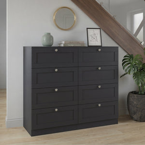 Altino 8 Drawer Chest Cabinet, Black