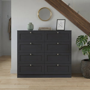 Altino 8 Drawer Chest Cabinet, Black