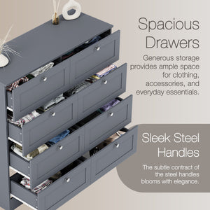 Altino 8 Drawer Chest Cabinet, Grey