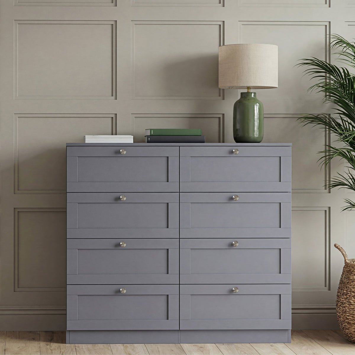 Altino 8 Drawer Chest Cabinet, Grey