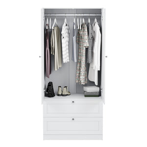Altino 3 Piece Bedroom Furniture Set (3 Drawer Bedside, 5 Drawer Chest, 2 Door 2 Drawer Wardrobe), White