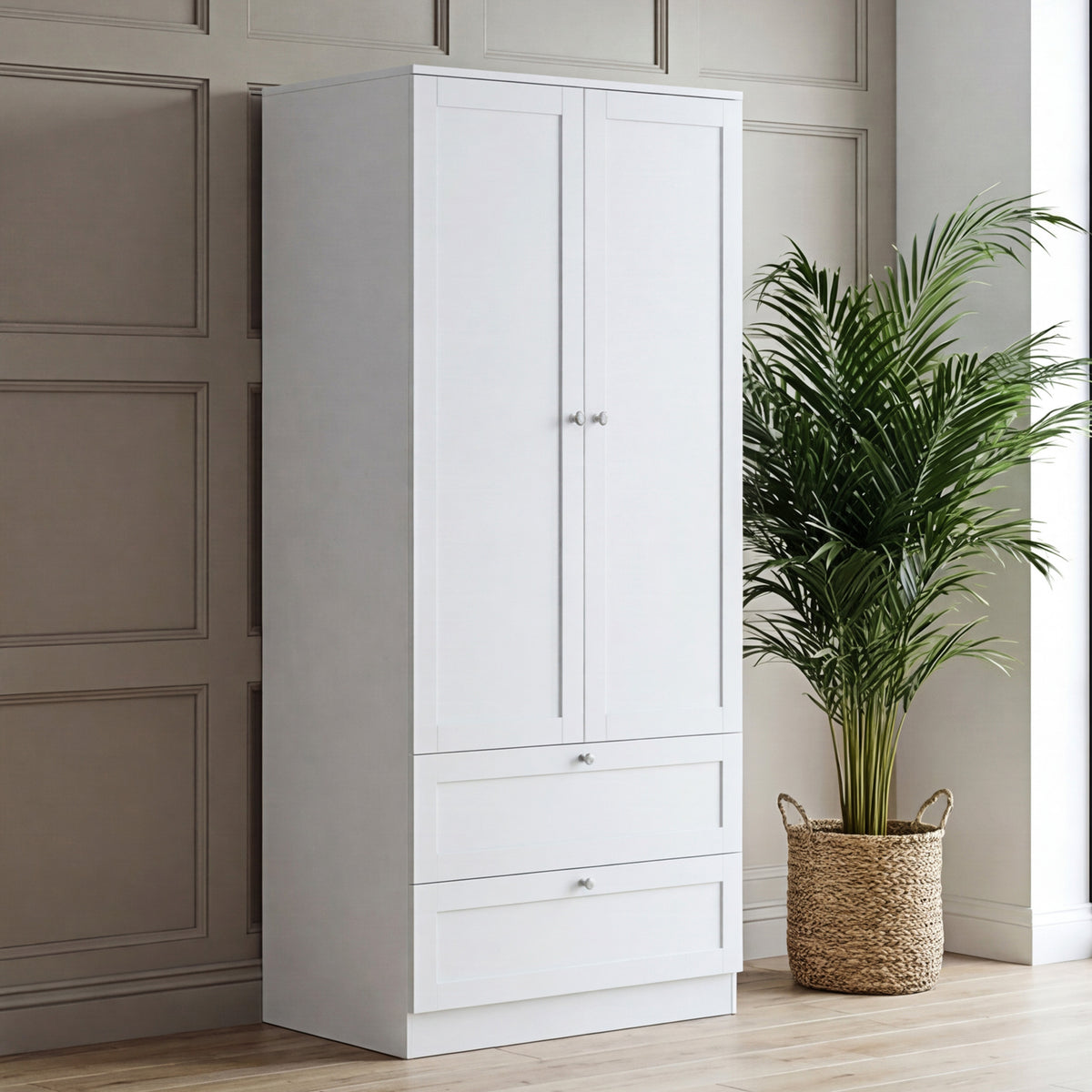 Altino 2 Door 2 Drawer Wardrobe, White
