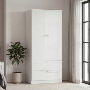 Altino 3 Piece Bedroom Furniture Set (2 Drawer Bedside, 5 Drawer Chest, 2 Door 2 Drawer Wardrobe), White