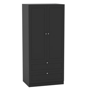 Altino 2 Door 2 Drawer Wardrobe, Black