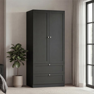 Altino 2 Door 2 Drawer Wardrobe, Black