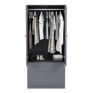 Altino 3 Piece Bedroom Furniture Set (2 Drawer Bedside, 5 Drawer Chest, 2 Door 2 Drawer Wardrobe), Grey