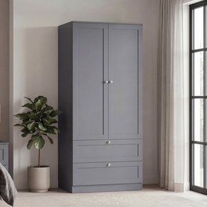 Altino 3 Piece Bedroom Furniture Set (3 Drawer Bedside, 5 Drawer Chest, 2 Door 2 Drawer Wardrobe), Grey