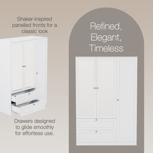 Altino 3 Door 2 Drawer Mirrored Wardrobe, White