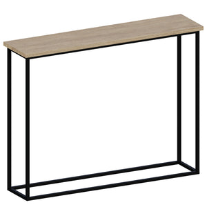 Console Table With Metal Legs, Oak & Black