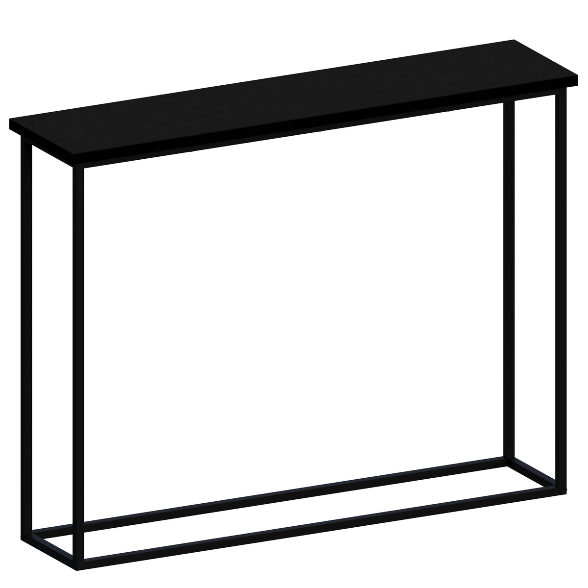 Console Table With Metal Legs, Black