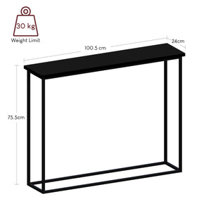 Console Table With Metal Legs, Black