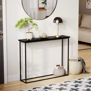 Console Table With Metal Legs, Black