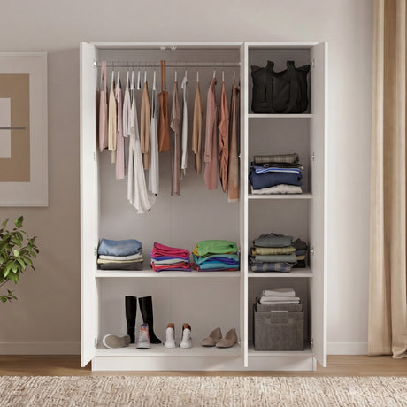 Denver 3 door mirrored wardrobe, White
