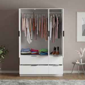 Trega 3 Door 4 Drawer Wardrobe, White