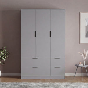 Trega 3 Door 4 Drawer Wardrobe, Grey