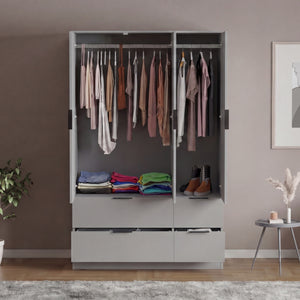 Trega 3 Door 4 Drawer Wardrobe, Grey