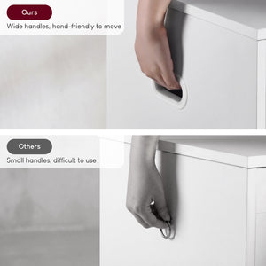 Large Wooden Storage Ottoman Bench – Multi-Functional Storage Chest with Lid, White