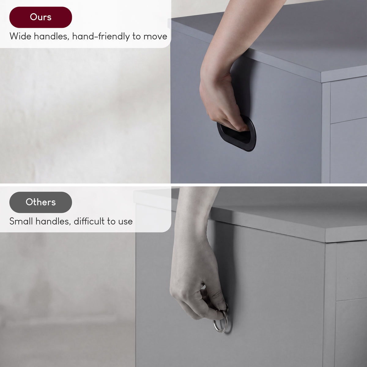 Large Wooden Storage Ottoman Bench – Multi-Functional Storage Chest with Lid, Grey