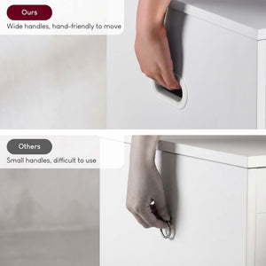 Small Wooden Storage Ottoman Bench – Multi-Functional Storage Chest with Lid, White