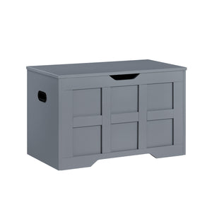 Small Wooden Storage Ottoman Bench – Multi-Functional Storage Chest with Lid, Grey