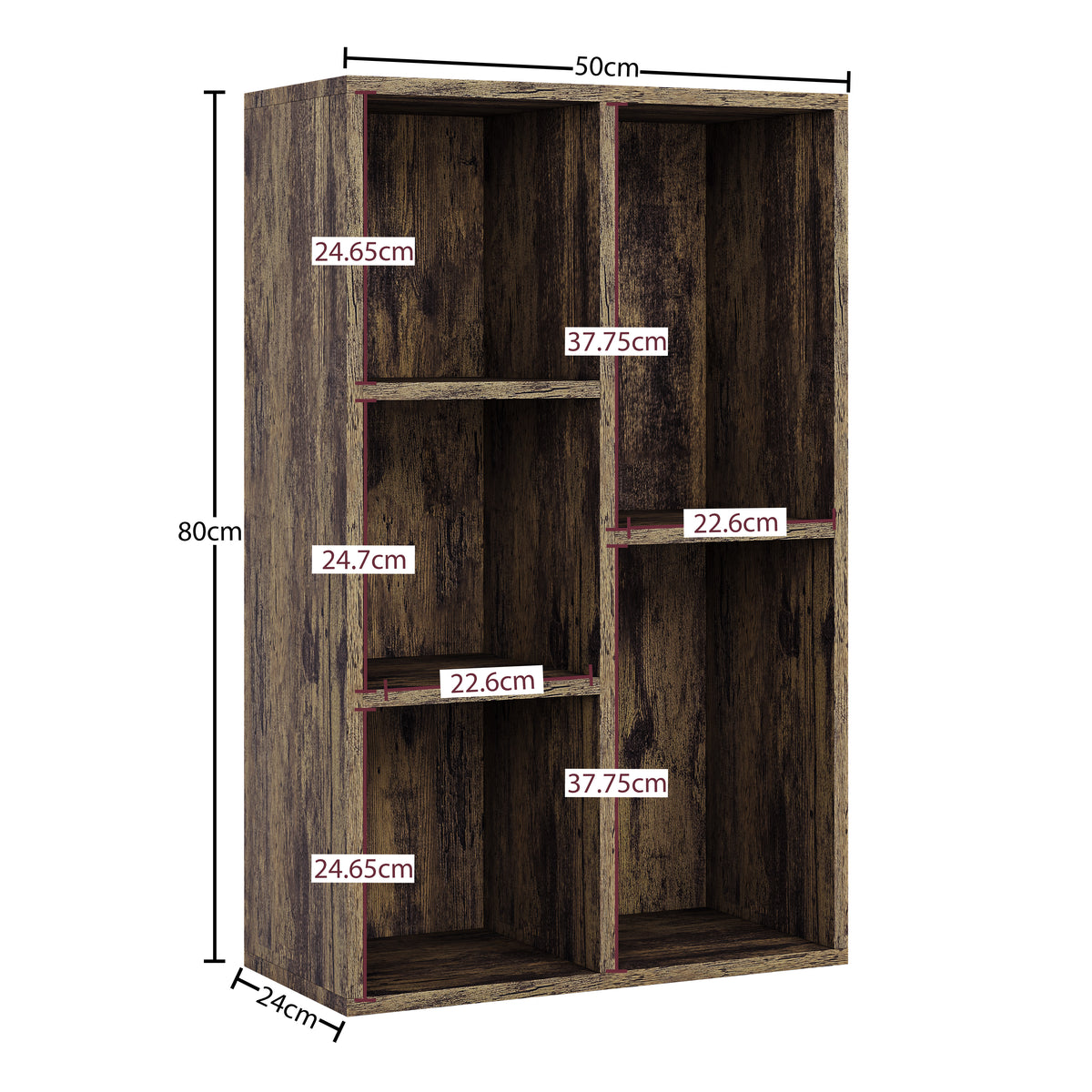 5-Cube Storage Cabinet Unit, Dark Wood